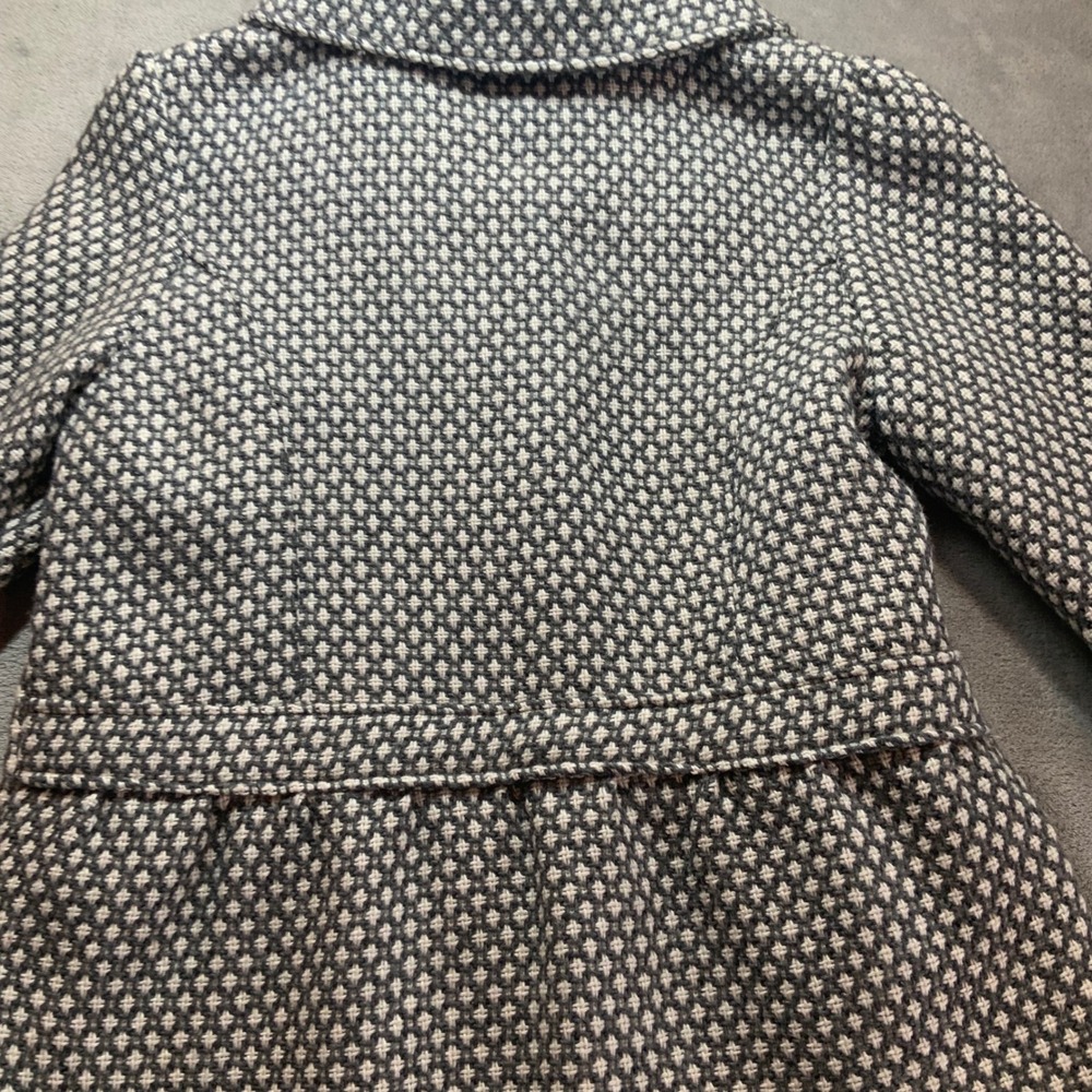 Luii Womens Grey White Geometric Button Front Swing Coat 3/4 Sleeve Size L - Picture 8 of 8
